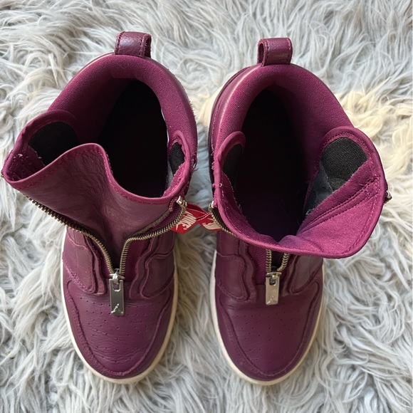 Sz 7 ❤️ Nike Air Jordan 1 Retro — High Zip — Bordeaux — excellent - Picture 12 of 12